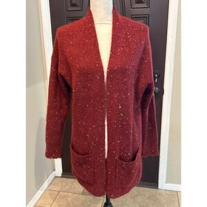 John + Jenn Red Spotted Cardigan Sweater